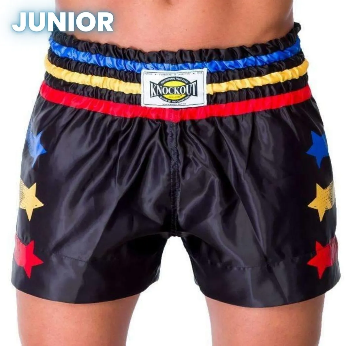 Knockout Star Tricolor Kids Kickboxing Shorts