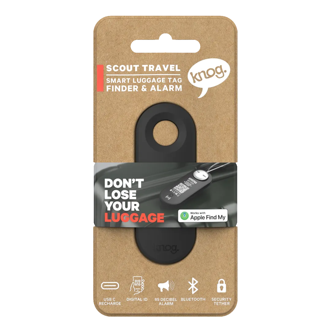 KNOG - Scout Travel Smart Luggage Tag with Tracker - Black