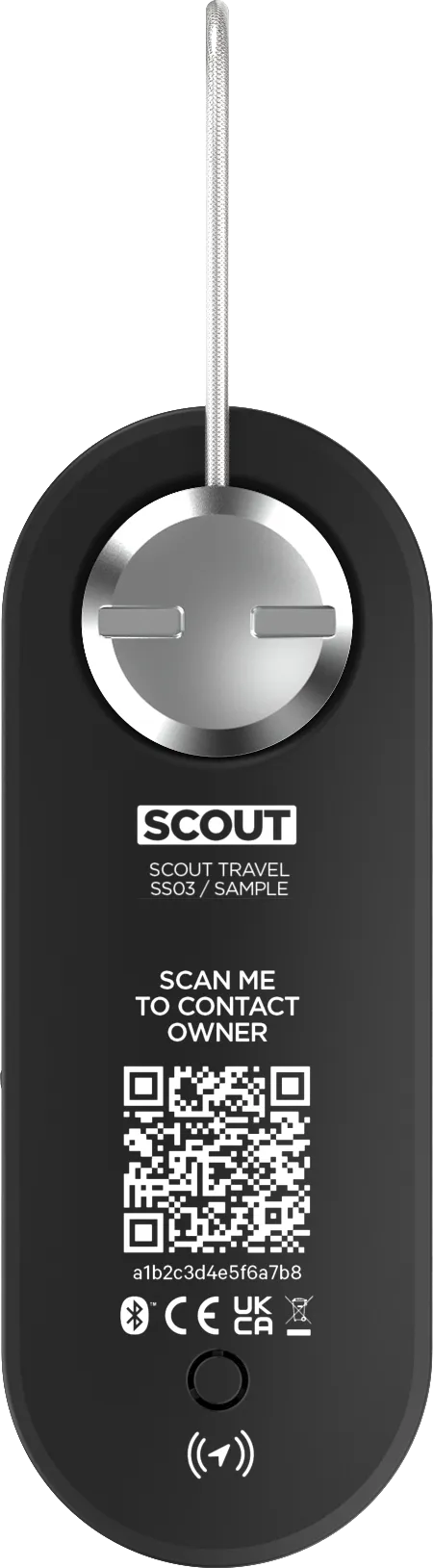 KNOG - Scout Travel Smart Luggage Tag with Tracker - Black