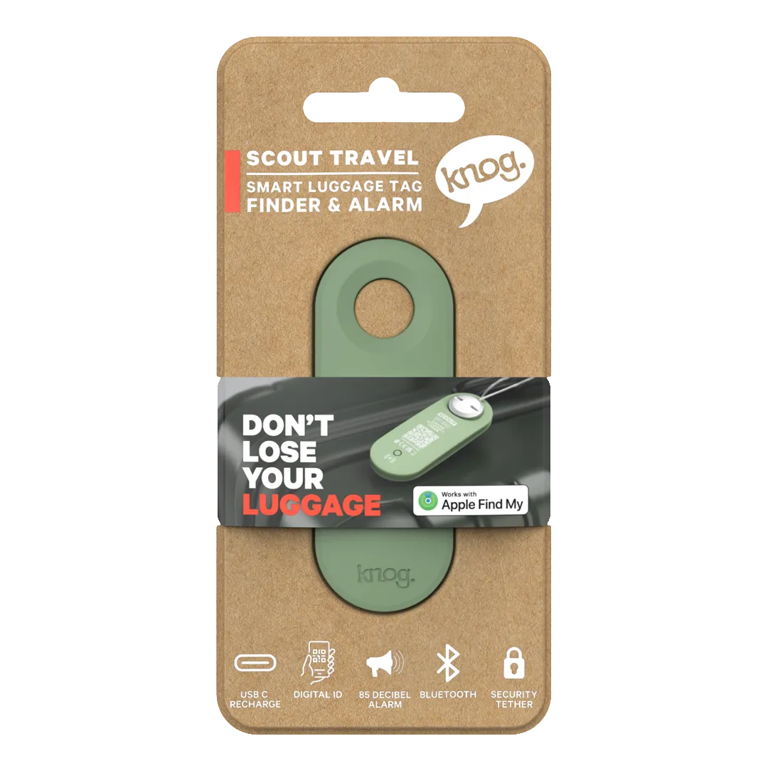 KNOG - Scout Travel Smart Luggage Tag with Tracker - Green