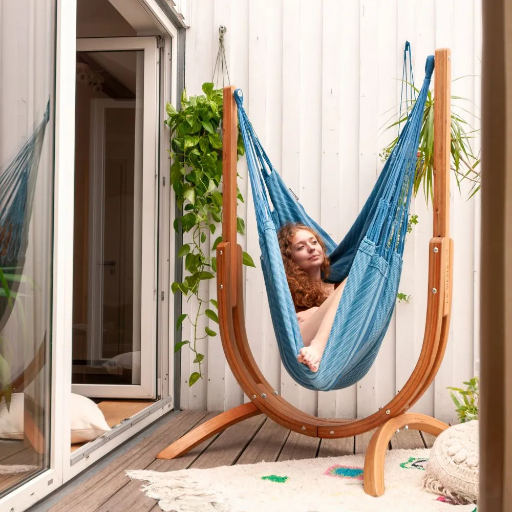 LA SIESTA Udine Organic Hammock Chair with Wooden Stand (W 115 cm)