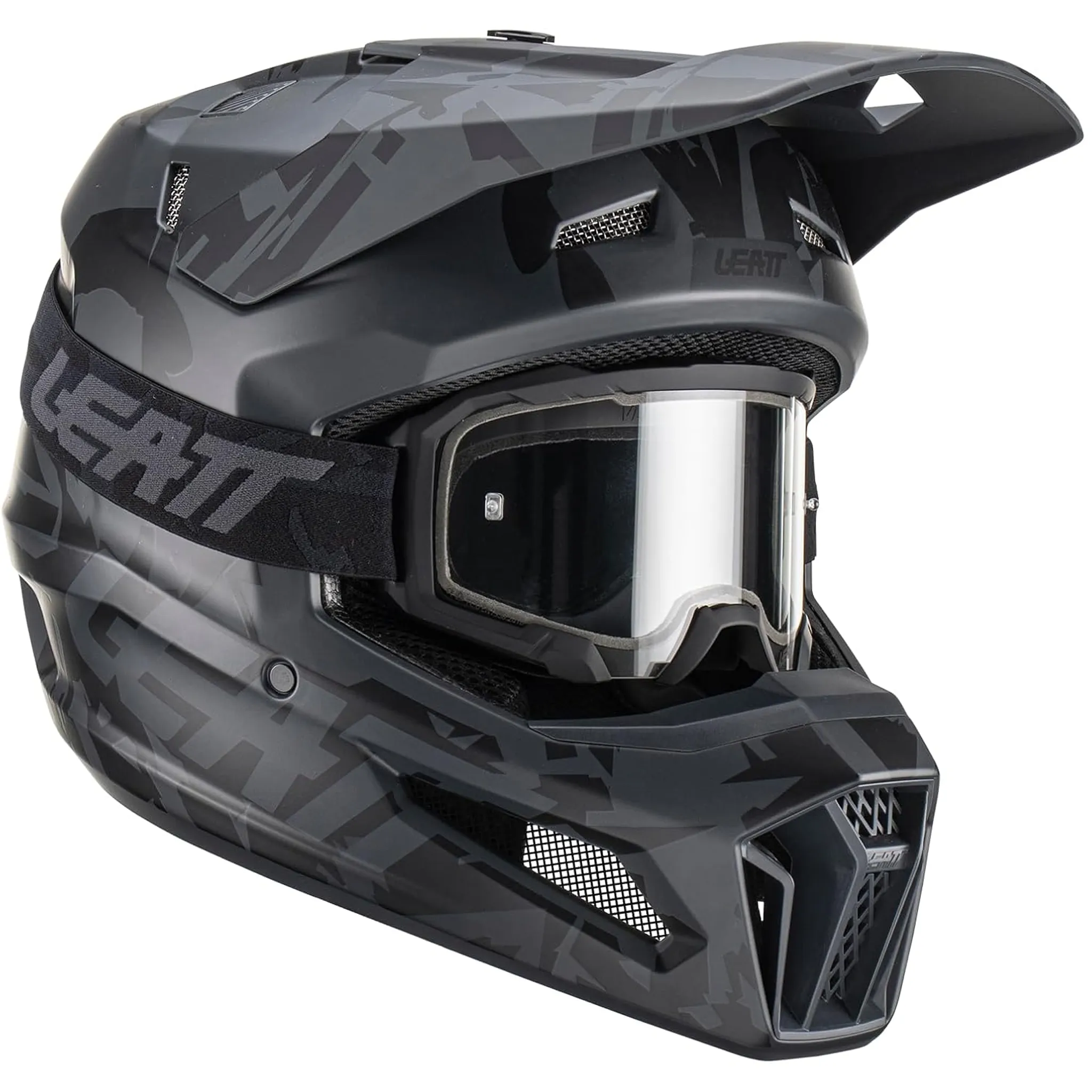 Leatt Moto 3.5 Helmet and 4.5 Goggles (Stealth Matte)