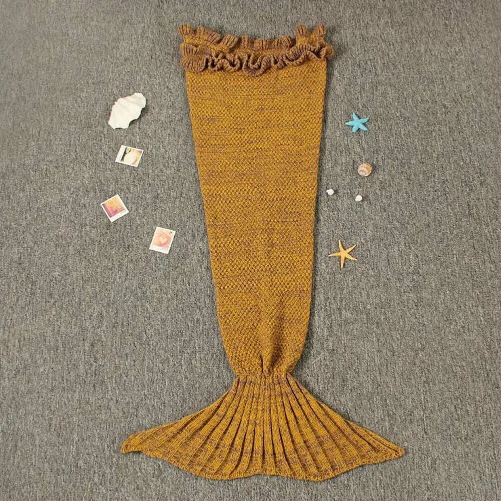 Little Girls Cute Flounced Mermaid Tail Blanket Sleeping Bags