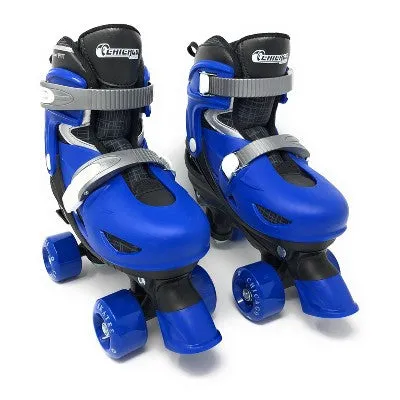 Open Box - Chicago Skates Deluxe Kids' Quad Roller Skate Combo Set - Black/Blue (S)