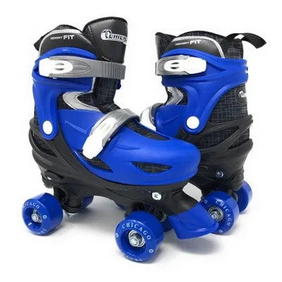 Open Box - Chicago Skates Deluxe Kids' Quad Roller Skate Combo Set - Black/Blue (S)