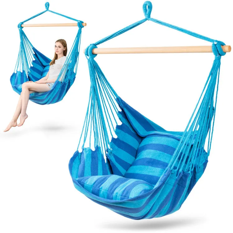 Outdoor Porch Yard Deluxe Hammock Rope Chair