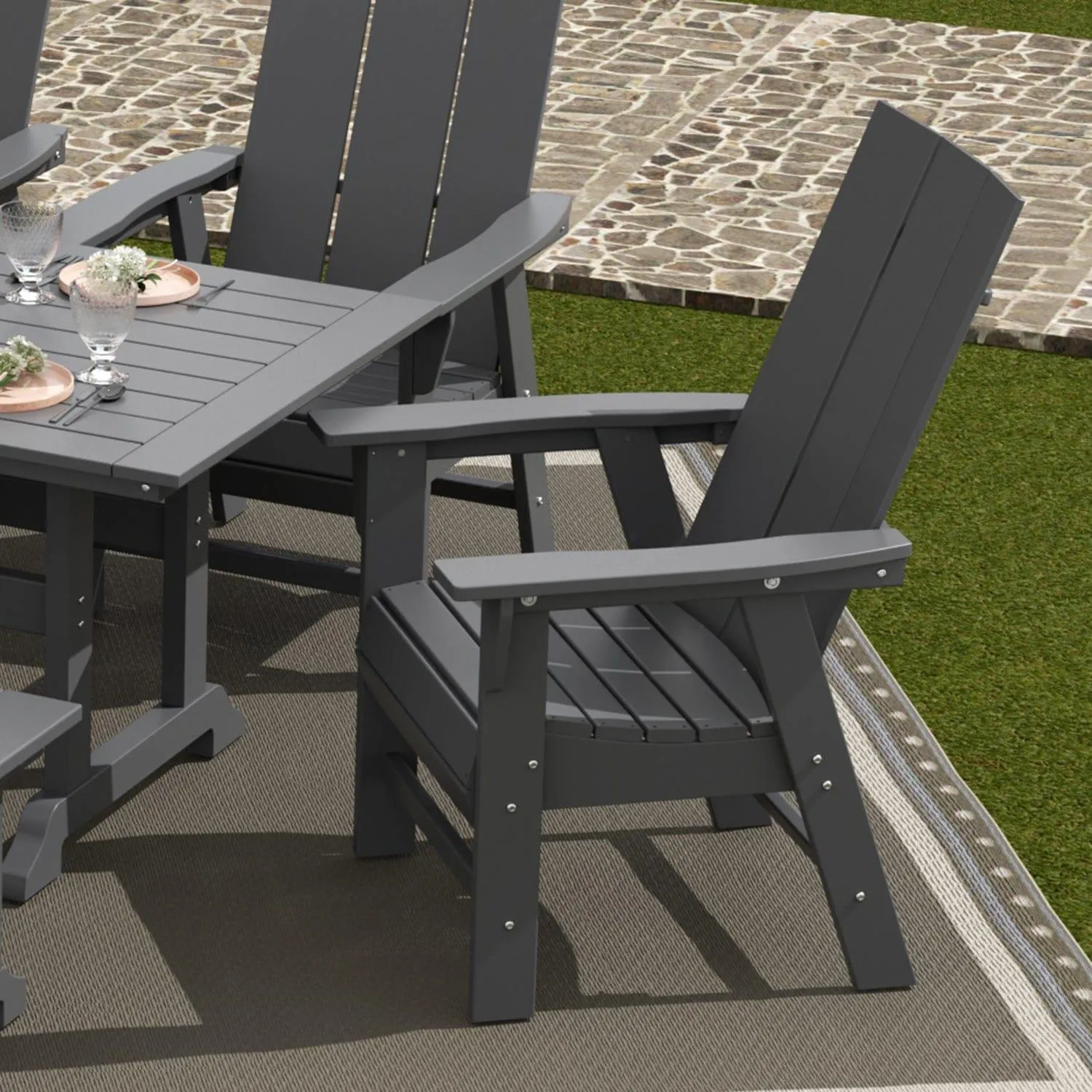 Palms Outdoor Patio Modern Adirondack Dining Chair