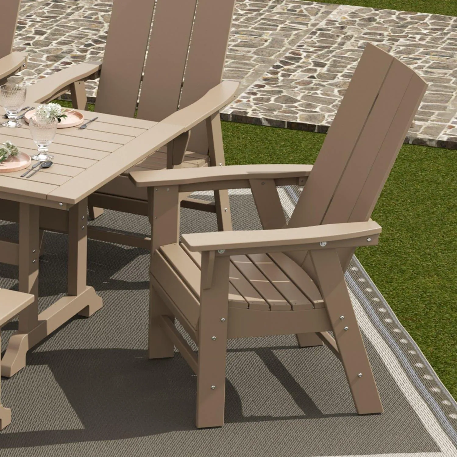 Palms Outdoor Patio Modern Adirondack Dining Chair