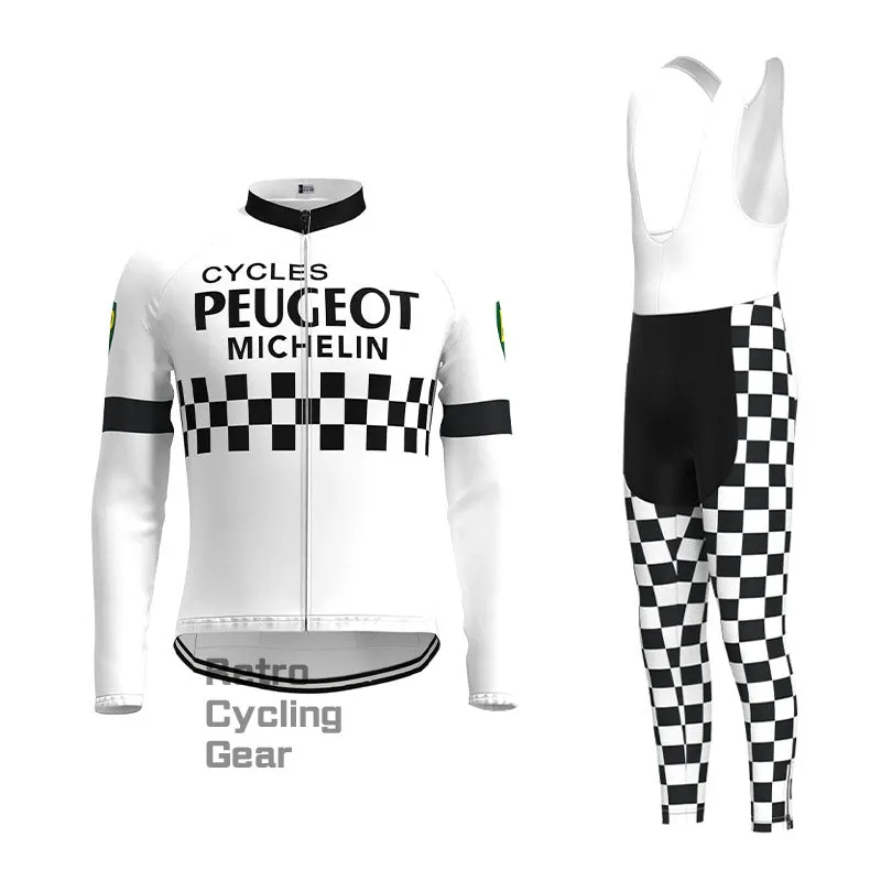 Peugeot Black-Dot Retro Long Sleeve Cycling Kit