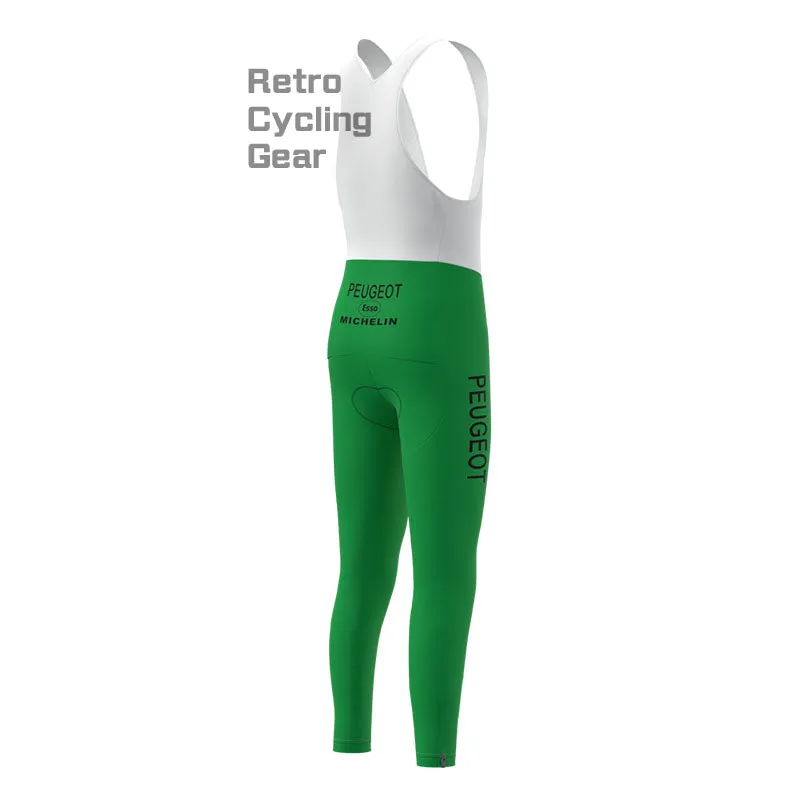 Peugeot Green Retro Long Sleeve Cycling Kit