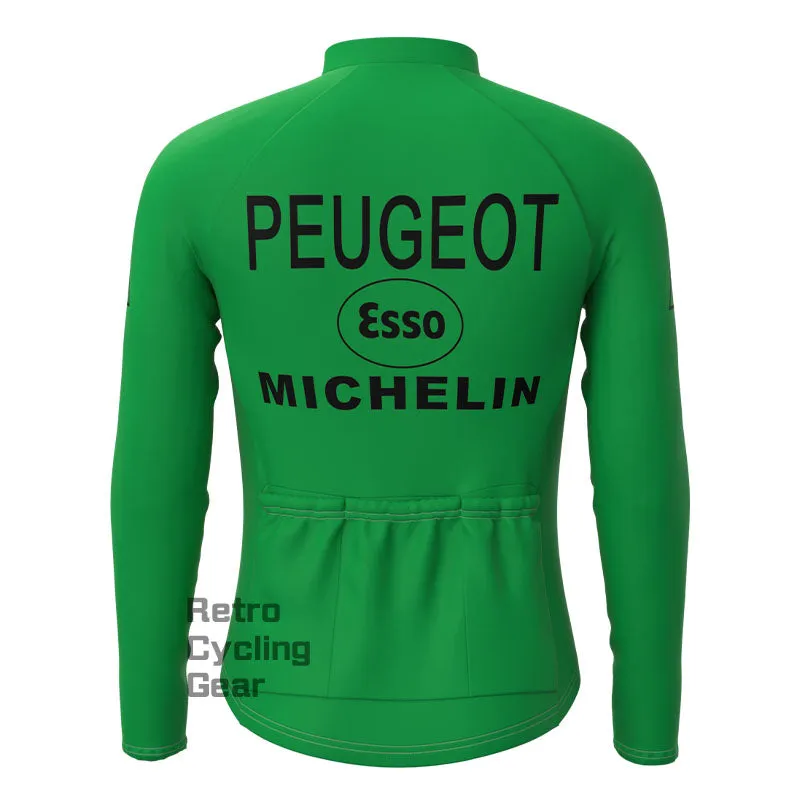 Peugeot Green Retro Long Sleeve Cycling Kit