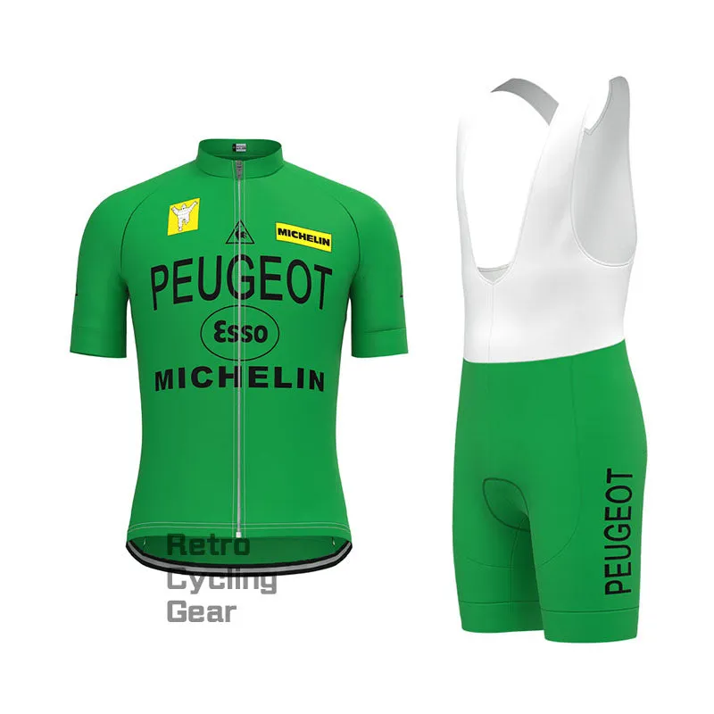 Peugeot Green Retro Long Sleeve Cycling Kit