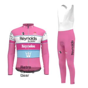 Pink Reynolds Retro Long Sleeve Cycling Kits