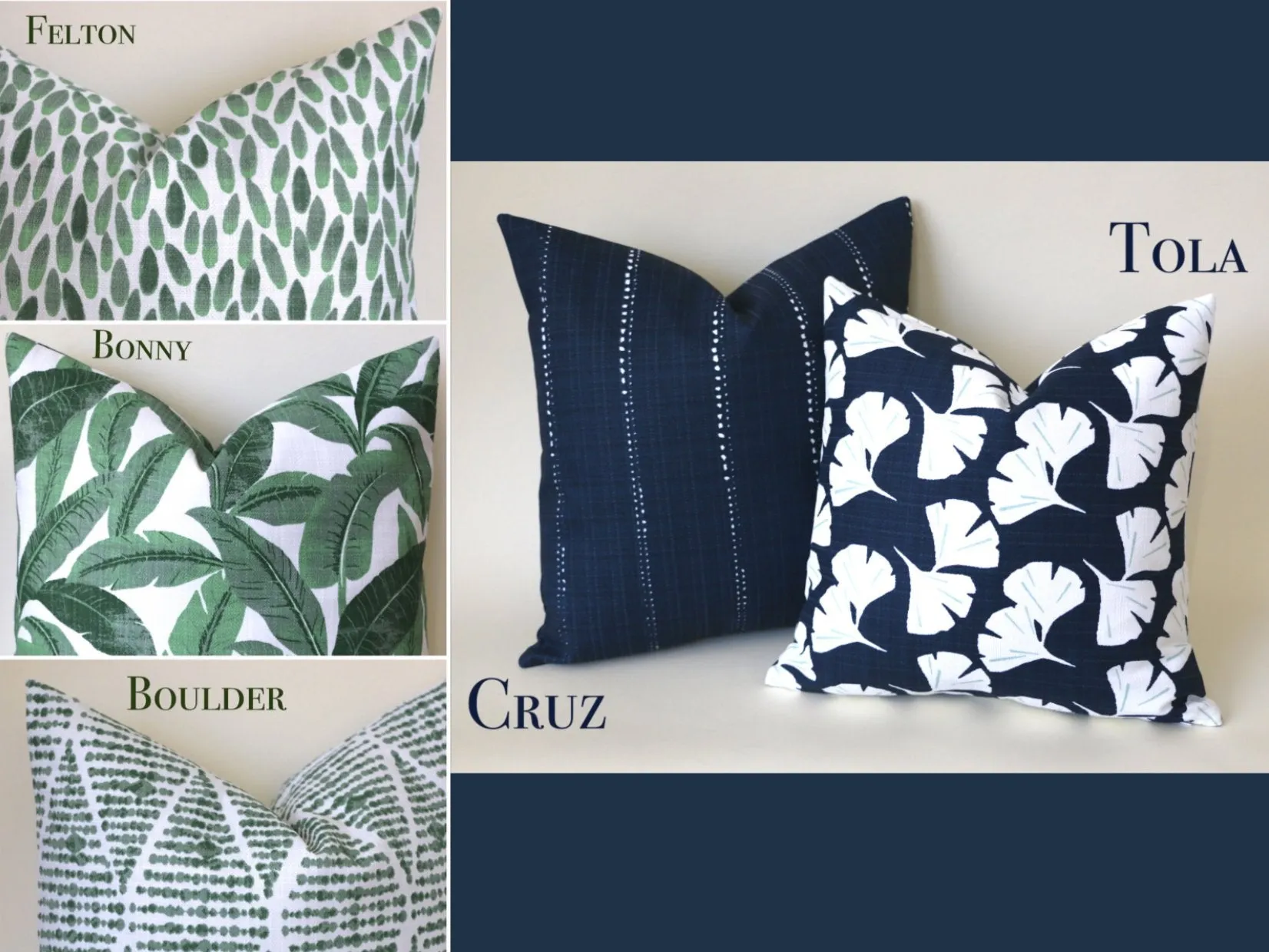 Santa Cruz Collection: Blue Outdoor Pillow cover / ANY SIZE Outdoor Cushion / 20x20 Outdoor Pillow Cover / Outdoor Cushion Cover