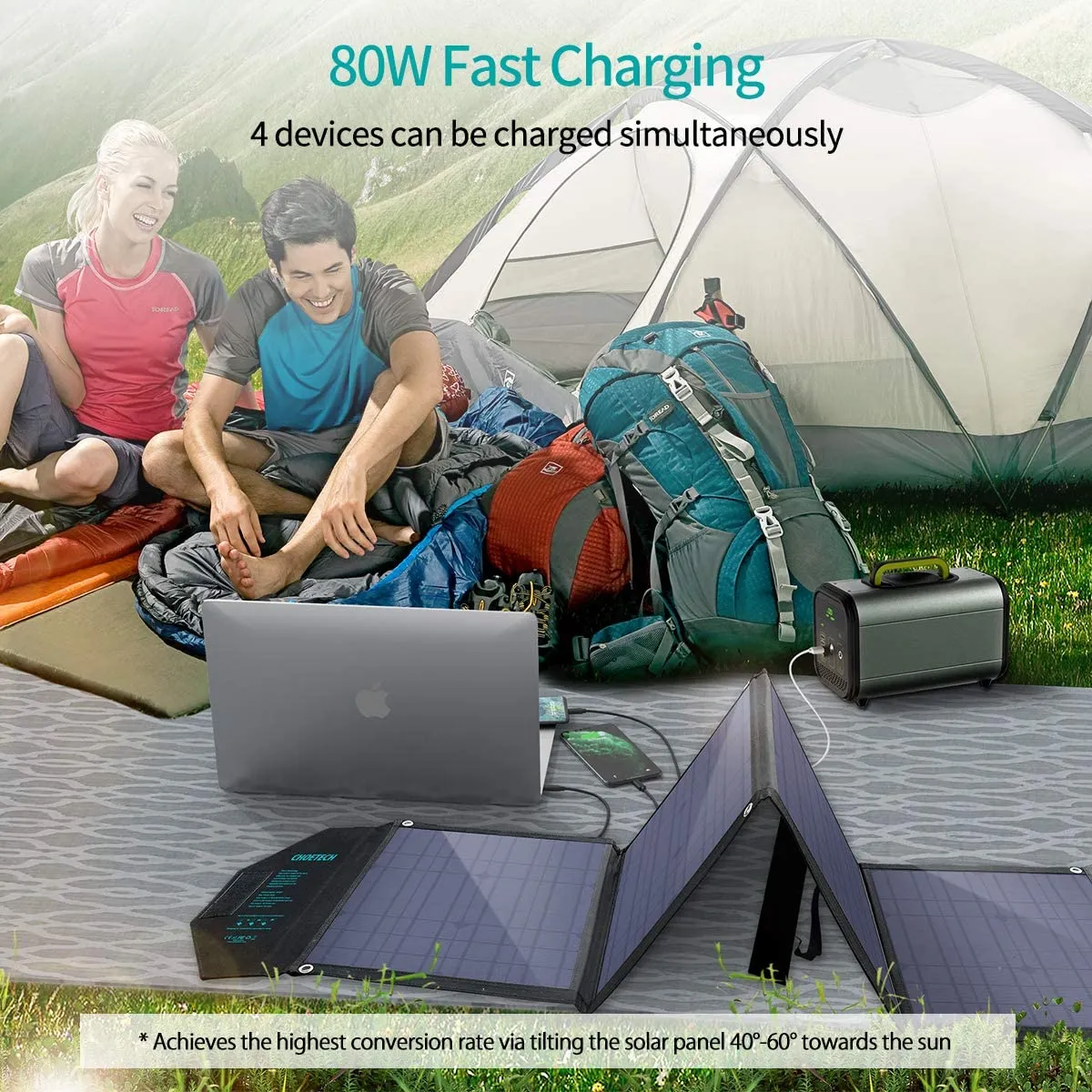 SC007 Choetech 80W Foldable Solar Charger