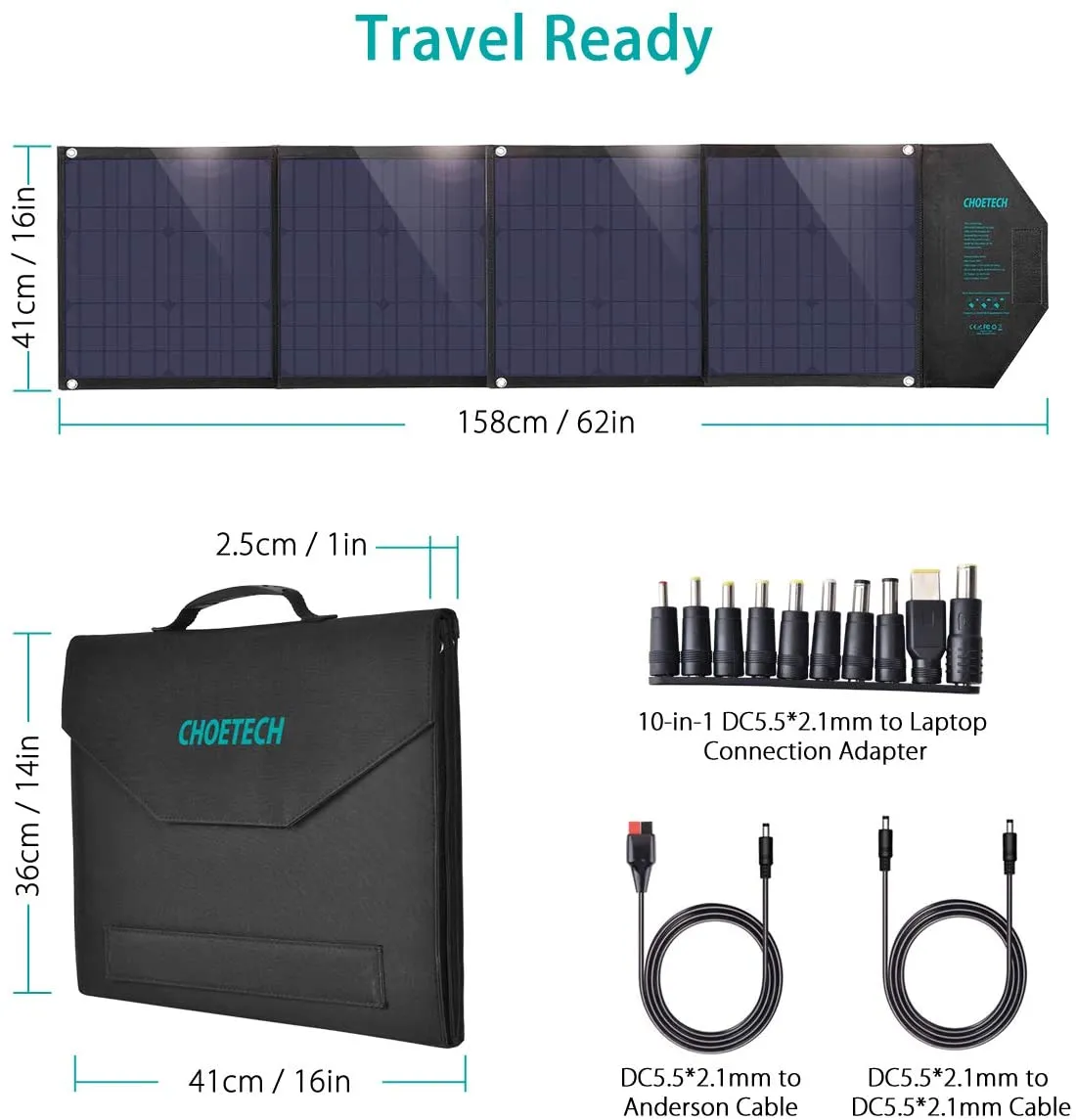 SC007 Choetech 80W Foldable Solar Charger