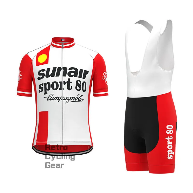 SUNAIR Red Retro Long Sleeve Cycling Kit