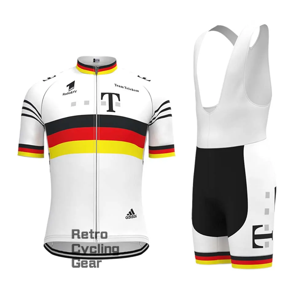 T white Retro Long Sleeve Cycling Kits