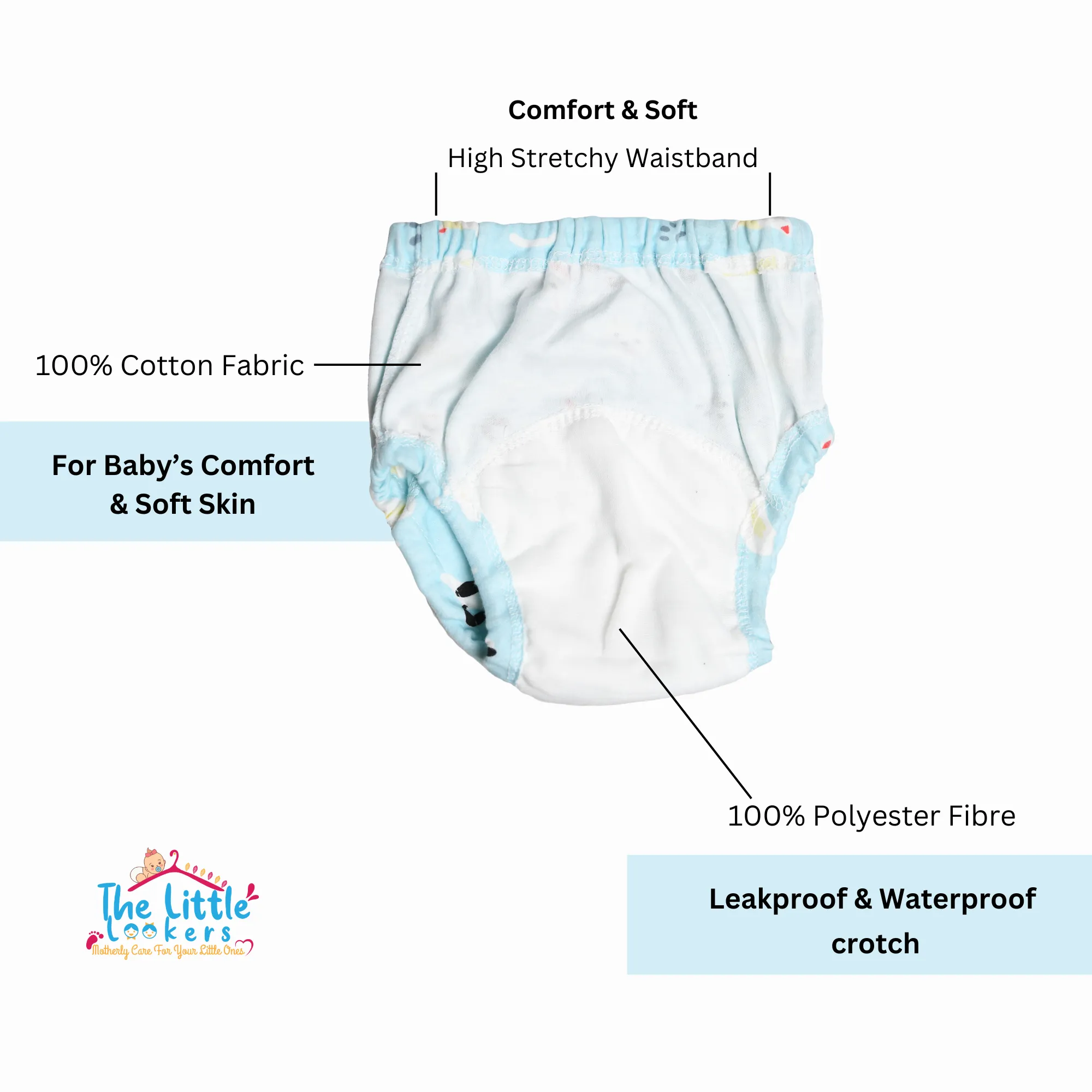 THE LITTLE LOOKERS Potty Training Pants for Babies I Reusable & Waterproof Pull up Underwear | Cloth Diaper for Babies (Pack of 1)