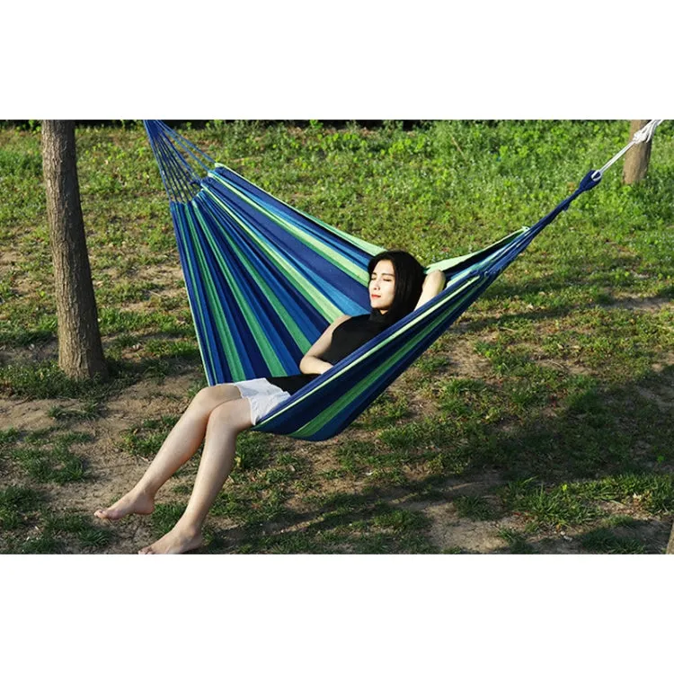 Thick Canvas Hammock Field Rollover Prevention Outdoor  Hammock Swing 260x100 With Stick (Red Stripes)