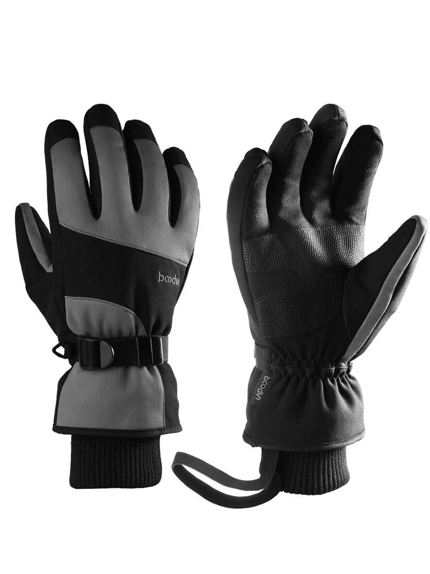 Thick Waterproof Mountaineering Gloves with Wrist Rope - SF0588