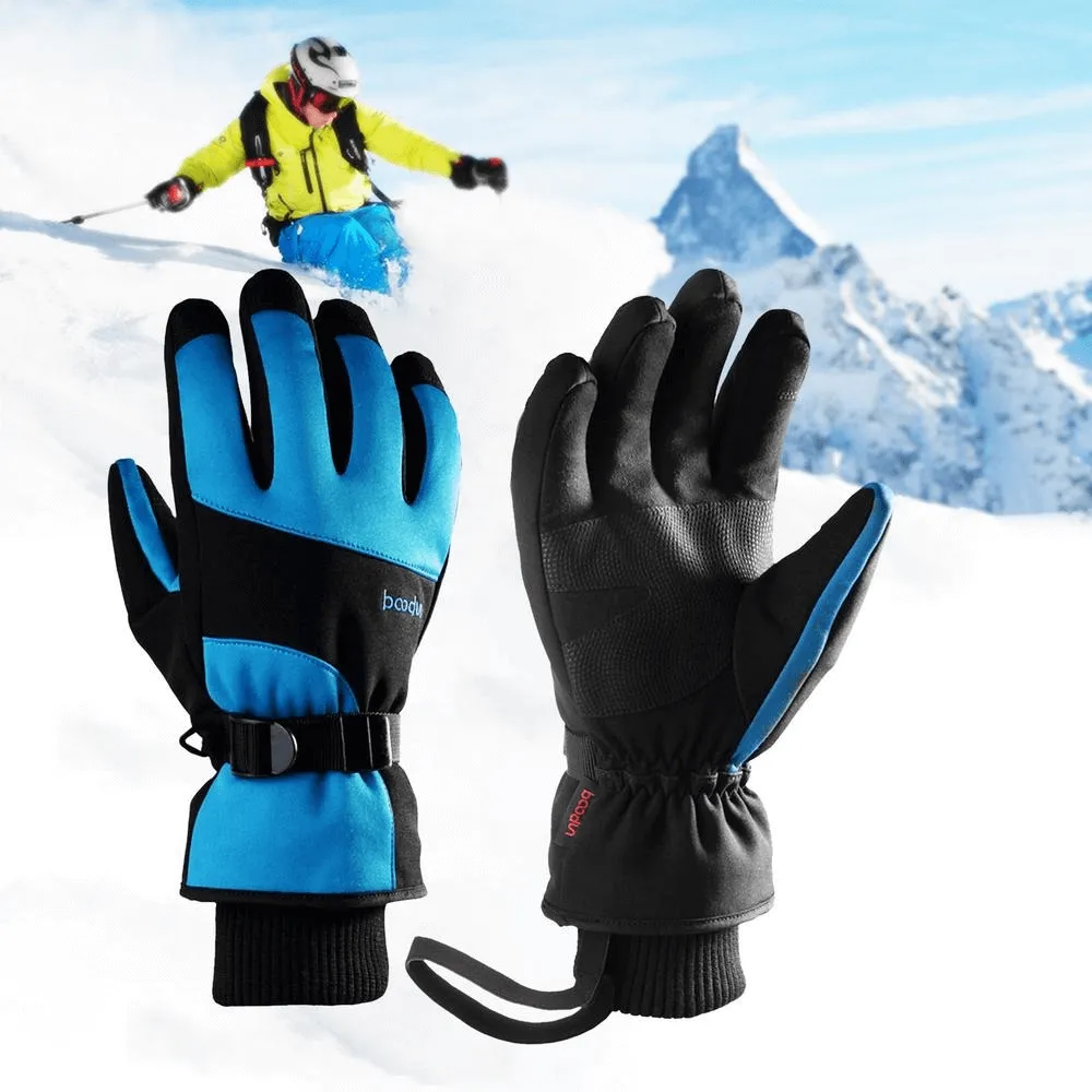 Thick Waterproof Mountaineering Gloves with Wrist Rope - SF0588