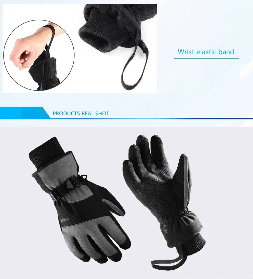 Thick Waterproof Mountaineering Gloves with Wrist Rope - SF0588