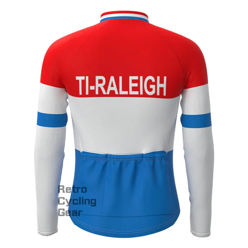 TI-Raleigh Red-Blue Retro Long Sleeve Cycling Kit