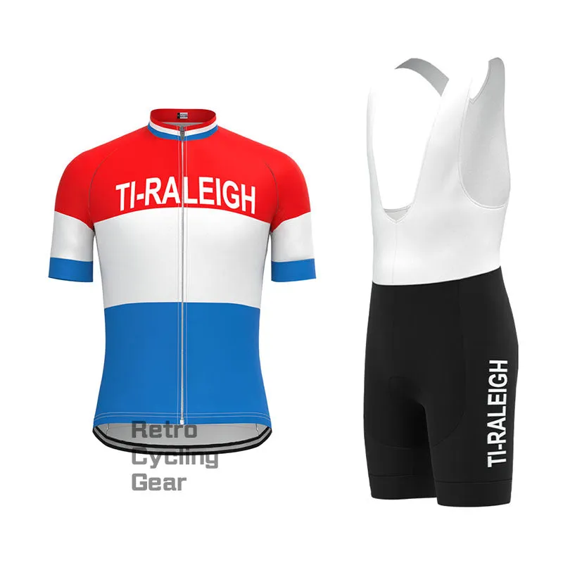 TI-Raleigh Red-Blue Retro Long Sleeve Cycling Kit