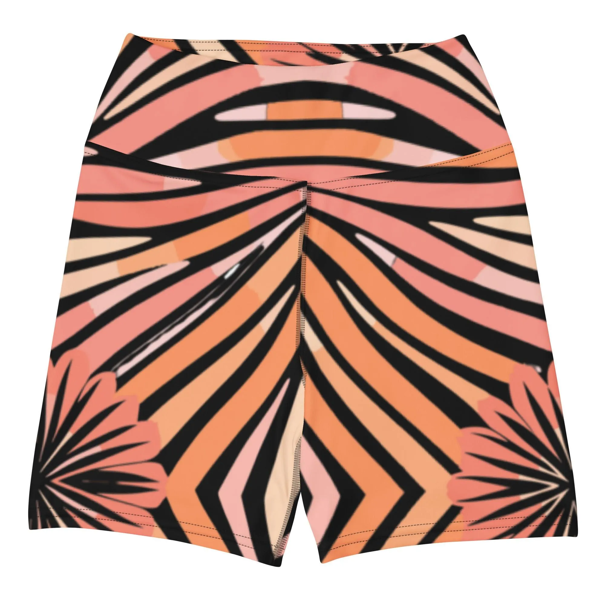 Tie-dye Yoga Shorts Peachy Tiger Shark