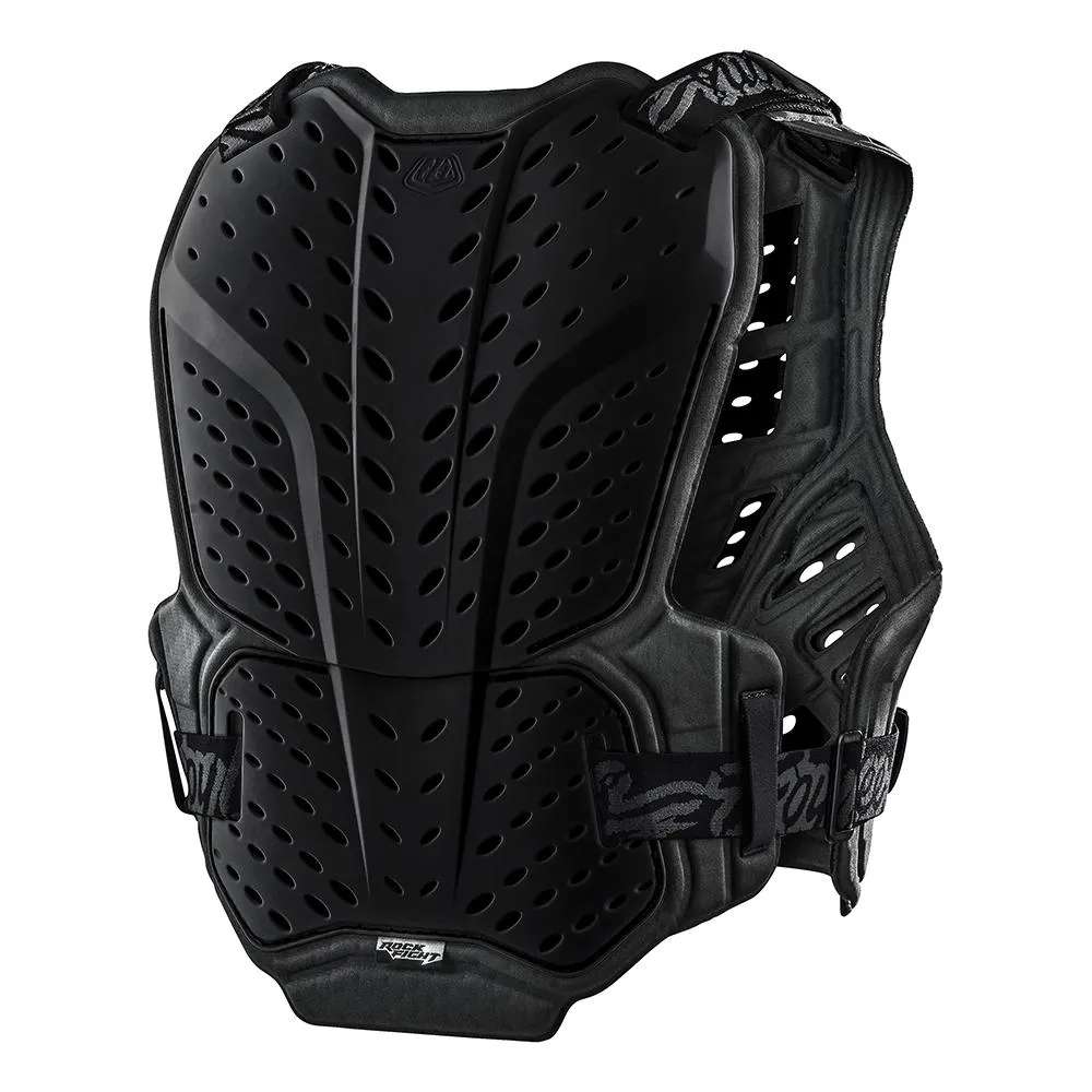 TROY LEE DESIGNS ROCKFIGHT CHEST PROTECTOR, YOUTH SIZE, BLACK, FRONT AND BACK