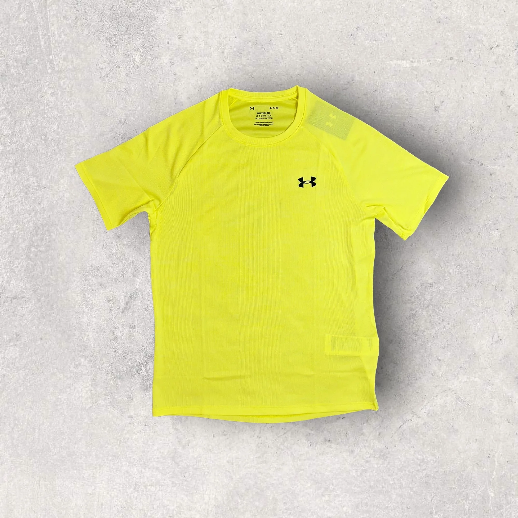 UNDER ARMOUR TECH T-SHIRT/SHORT SET - YELLOW/BLACK