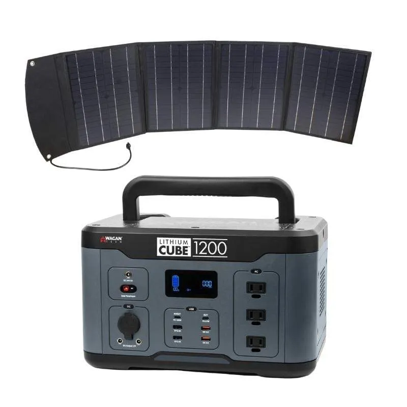 Wagan Lithium Cube 1200 Solar Combo Portable Power Station EL8836-2