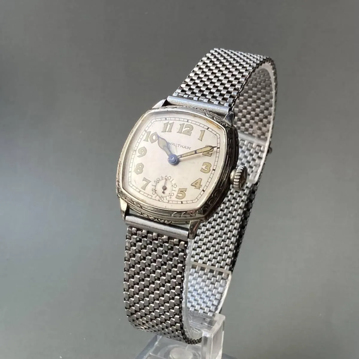 Waltham Wristwatch Antique 1932 Manual Winding Men's 28mm Vintage Watch Male Silver