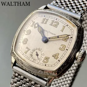 Waltham Wristwatch Antique 1932 Manual Winding Men's 28mm Vintage Watch Male Silver