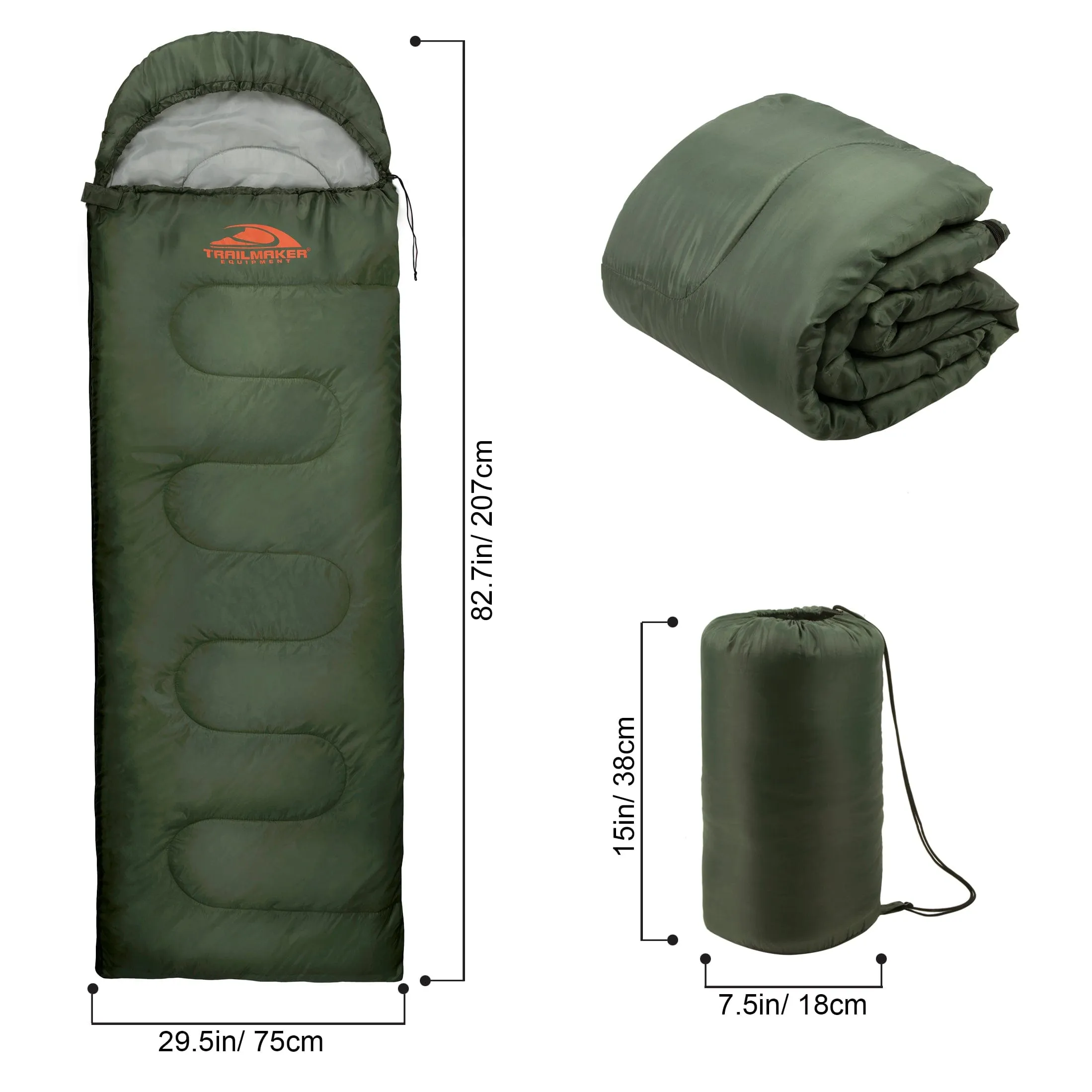 Waterproof Cold Weather Sleeping Bags (30°F/ 0°C)