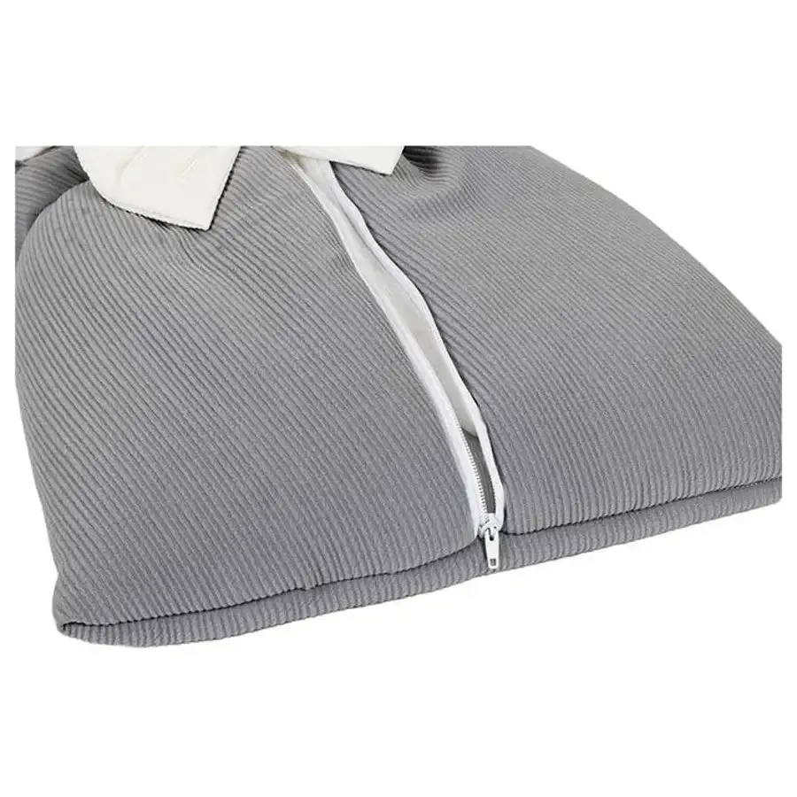 White & Grey Sleeping Bag - Grey W/Bow (White)