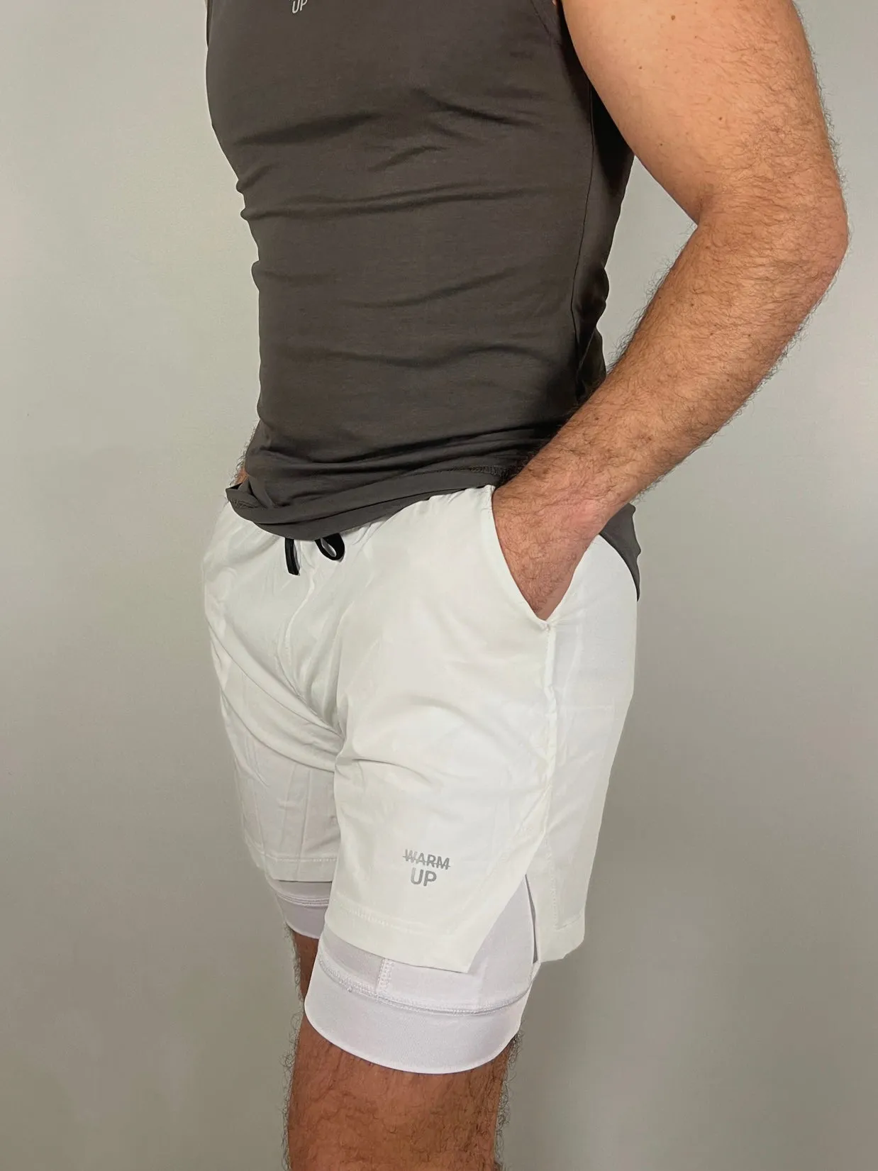 White/white Performance Shorts