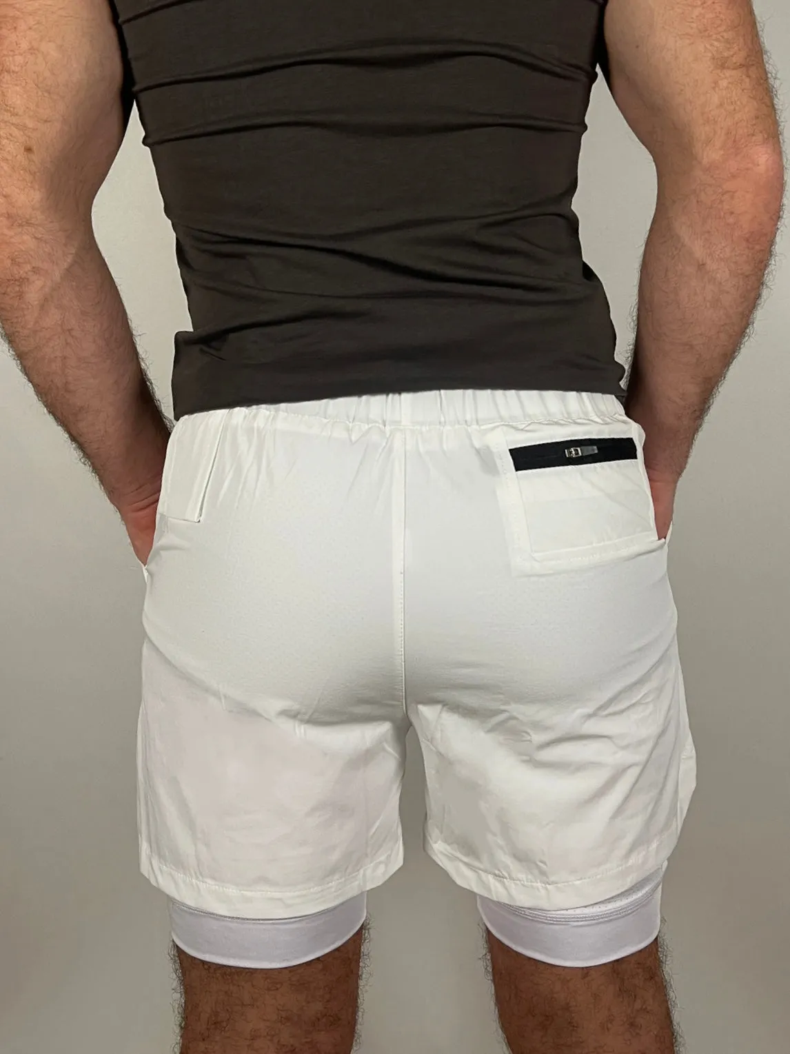 White/white Performance Shorts