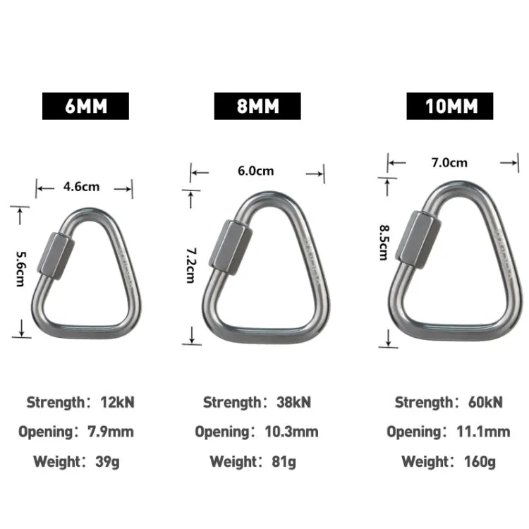 Xinda Stainless Steel Triangle Connecting Ring Meilong Lock Rock Climbing Equipment 6mm