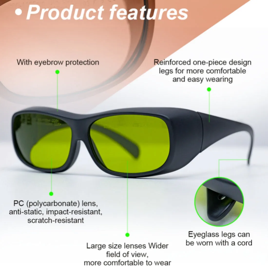 ZAC Laser Protective Glasses OD 7  Laser Safety Goggles for Laser Rust Removal Laser Welding Machine Laser Engraver